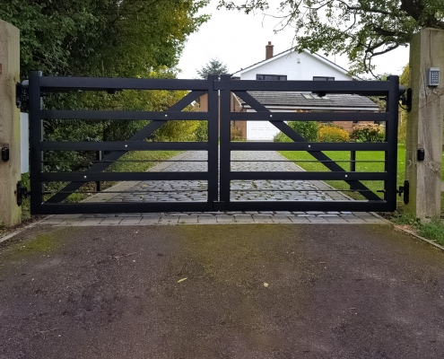 Steel five bar automatic gates Caldecote, Cambridgeshire