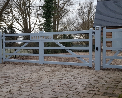 Steel Five Bar Automatic Gates - January 2017 Toft, Cambridgeshire