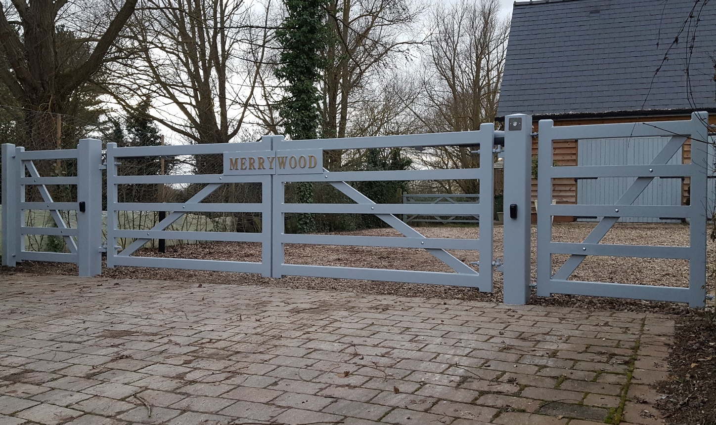 Steel Five Bar Automatic Gates - January 2017 Toft, Cambridgeshire